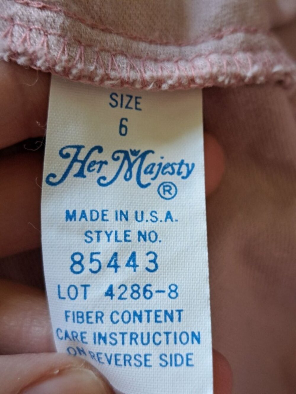 Vtg 60's Majesty Pink Rose Velvet Girls Dress With Lace Collar Cuffs Size 6 USA - Picture 5 of 9